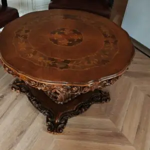 Italiaans Bloemen Barok Ingelegd Hout Tafeltje