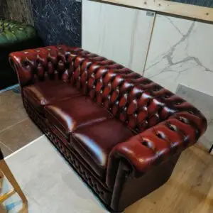 Springvale Chesterfield Bank - 3-Zits - Oxblood