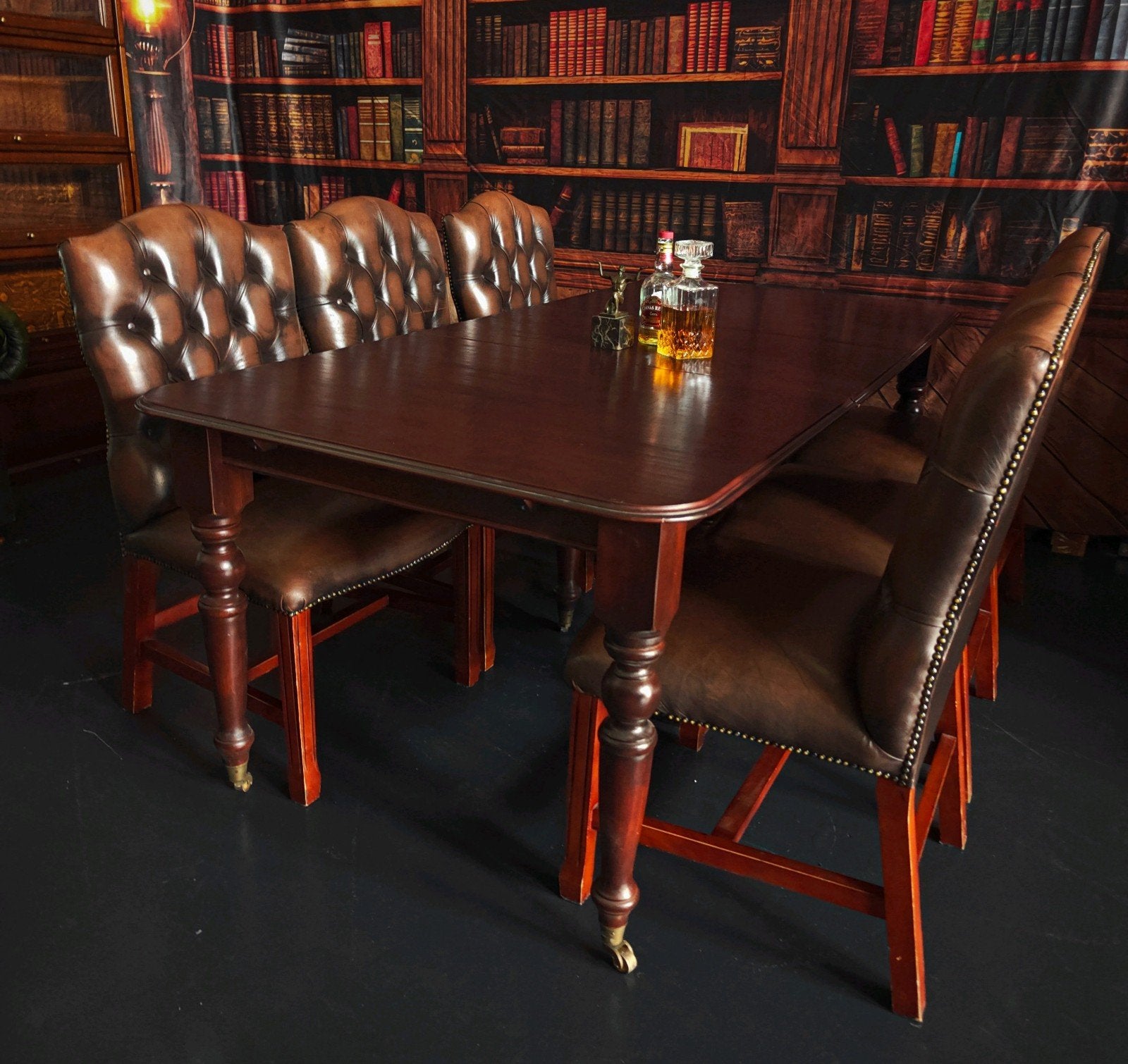 Chesterfield Dining Chairs Gevlamd Bruin – 6 stuks